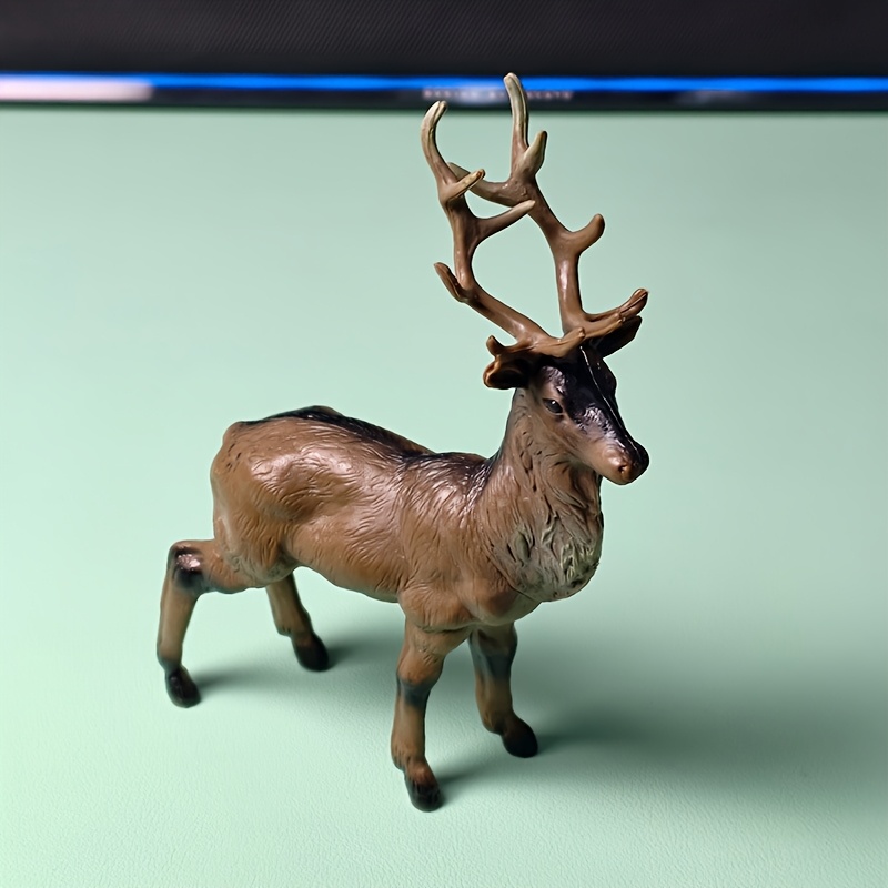 TEMU Cute Animal Figurines, Realistic Animal Models, Christmas Reindeer, Ride, Four-legged Reindeer Figurine Models, Moose Figurines, Turtle Figurine