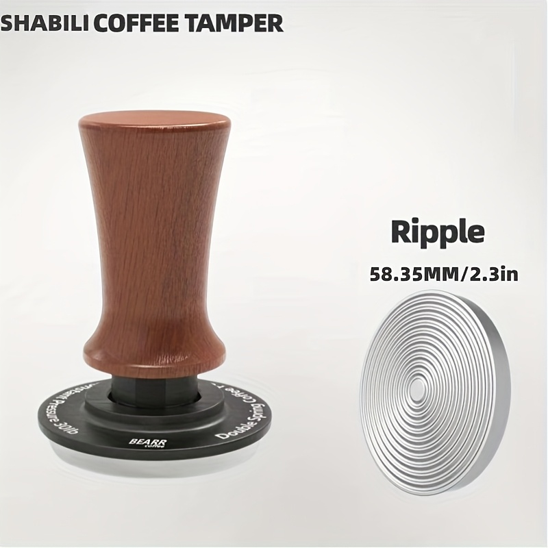 Image of Espresso Tamper 30lb Pressure Shabili Wood Handle Coffee Tamper 51/58mm With Double Spring-loaded Calibrated Spring Loaded Leveler Barista Tools