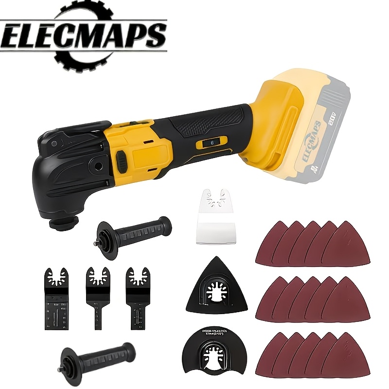 TEMU Outil Vibrant, Coupeur, Multi-outil Vibrant pour Batteries for Dewalt 20V Max : Outil Vibrant Fil - 6 Réglages de Vitesse 24800 OPM | Moteur