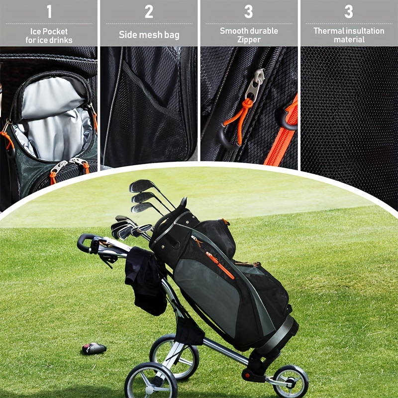   golf cart bag with 14 golf club dividers waterproof lightweight 4 6lbs 2 1kg cart bag with handles and rain cover for men details 2