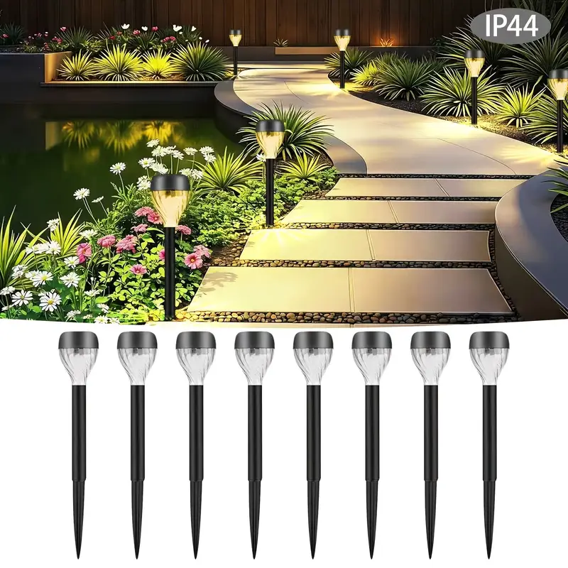 Aigostar Luces Solares Jardín 12 Pcs Lamparas Solares Jardín/Paisaje 6500K IP44 Impermeable Luces Exterior Jardín LED, Acero Inoxidable Luz Solar de Césped Para Pasillo,Césped,Patio Aigostar Luces Solares Jardín 12 Pcs Lamparas Solares Jardín/Paisaje 6500K IP44 Impermeable Luces Exterior Jardín LED, Acero Inoxidable Luz Solar de Césped Para Pasillo,Césped,Patio
