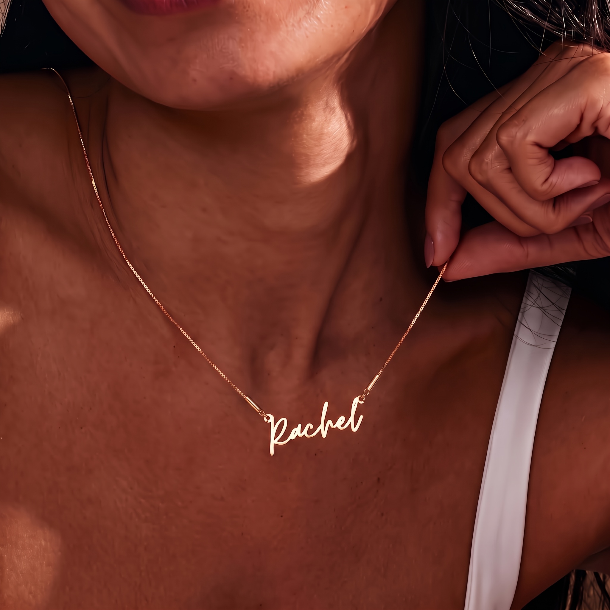 TEMU 304l Stainless Steel Cursive Name Necklace, Custom Name Necklace, Box Chain, Exquisite Signature Name Necklace, Personalized Name Necklace, Gift