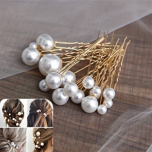 18pcs handmade wedding party hairpin clips suitable for hair accessories for braids buns updos bridal hairstyles casual attire non washable elegant hair jewelry 18 clips