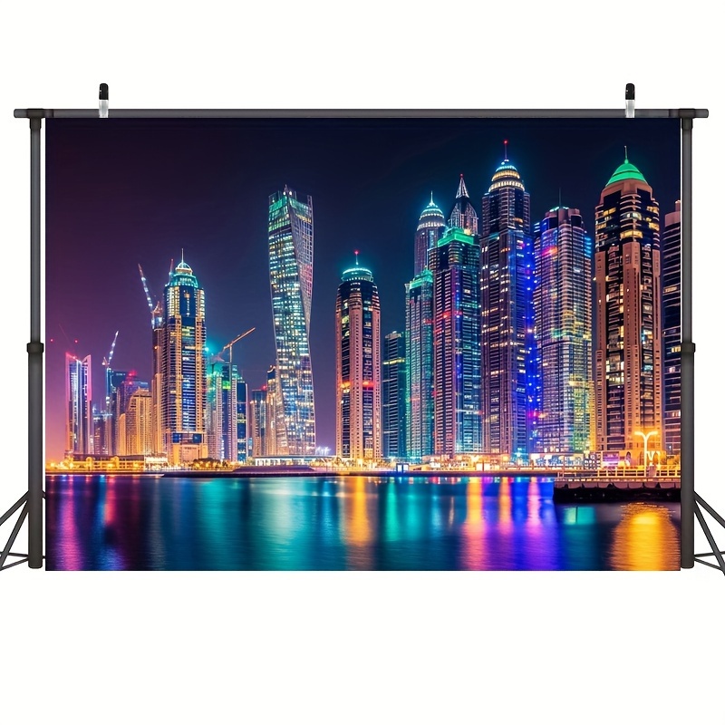 1pc mural wallpaper large city night view wall mural for bedroom living room tv background sofa wall party decorations backdrop party photo background table banner extra large wall decor props party supplies