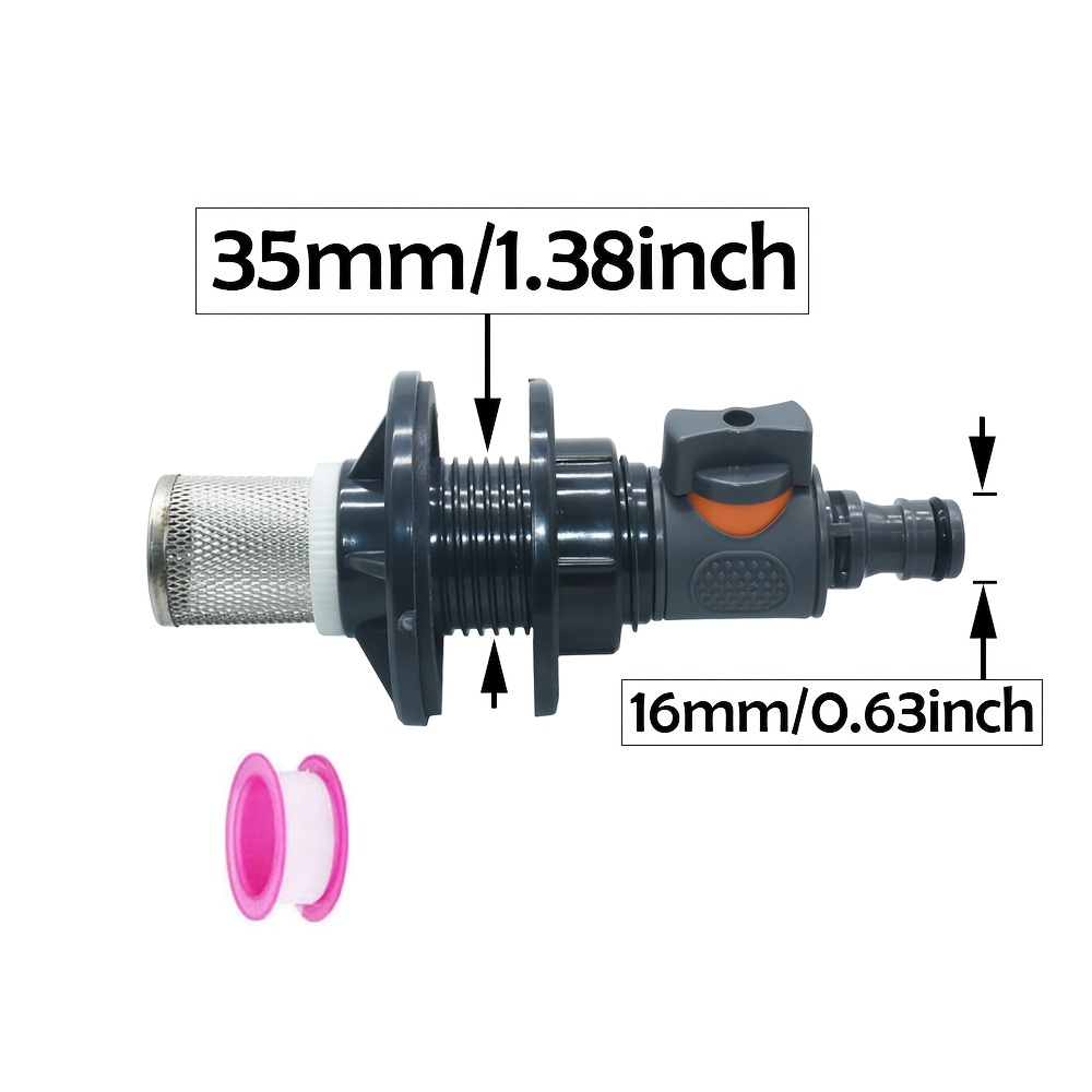 E-shop IBC Tank Adapter 16mm Nippel | Kunststoff Filterhahn Regeneimer Tankhahn Adapter Kupplung Outdoor Wassertank Gartenschlauch Ventil Adapter