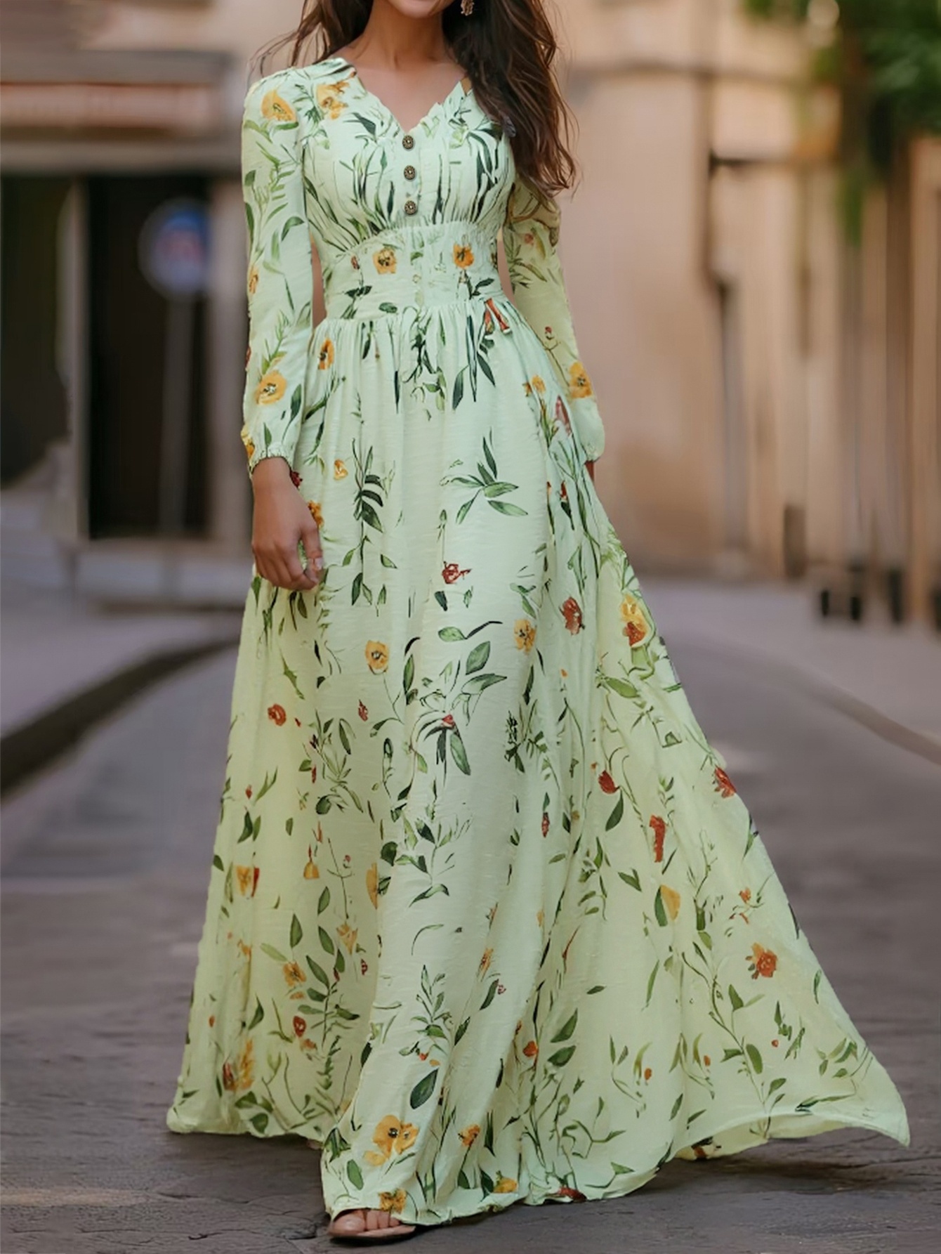maxi dress women featuring a v neck long - Temu Mauritius