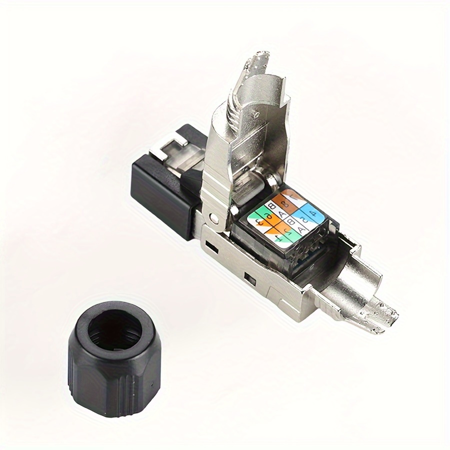 Category 8 Punch-free , Gold-plated Contact Blade Shielded Network Cable Connector, Supports Poe Power Supply, Reusable