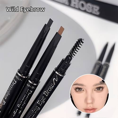 4 color dual ended eyebrow pencil single pack waterproof sweatproof and smudge proof easy to apply for natural wild brows natural makeup look suitable for