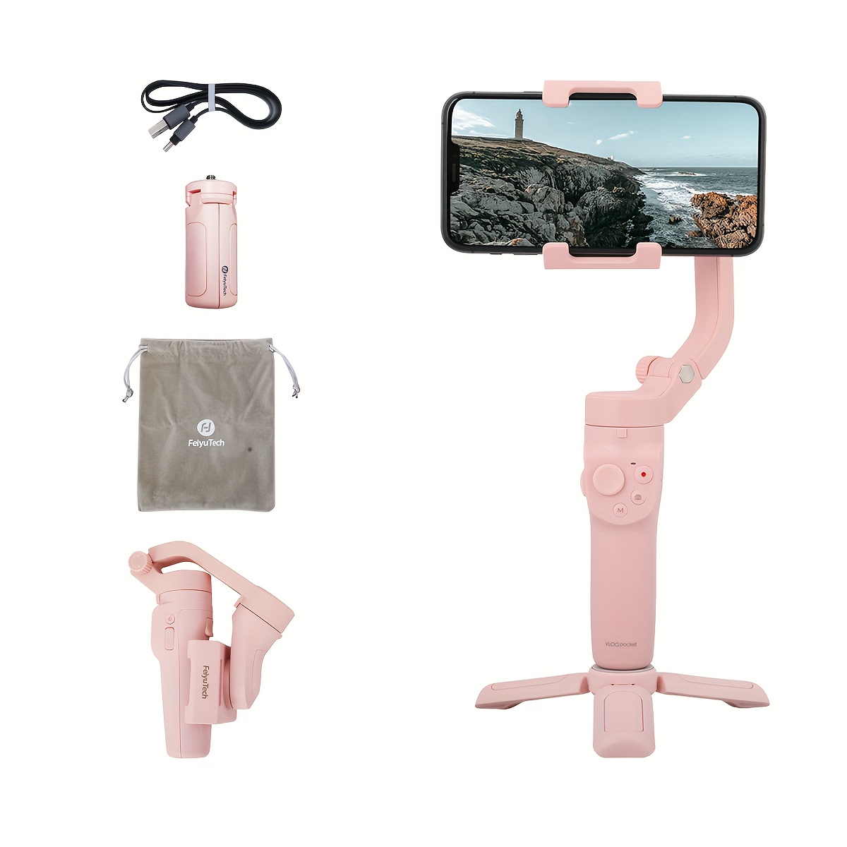 VLOG Pocket 2 Professional 3-Axis Handheld Gimbal Stabilizer (Pink) sale