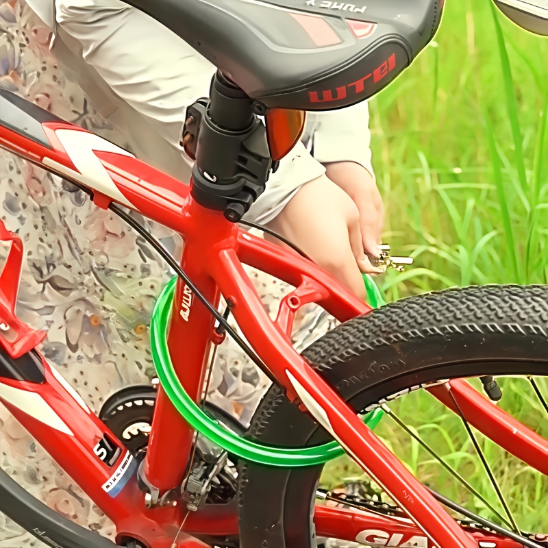 Unlock a for Cycling Bicycle Lock Cable with Key, Anti-Theft Mountain  Bike Random Colors