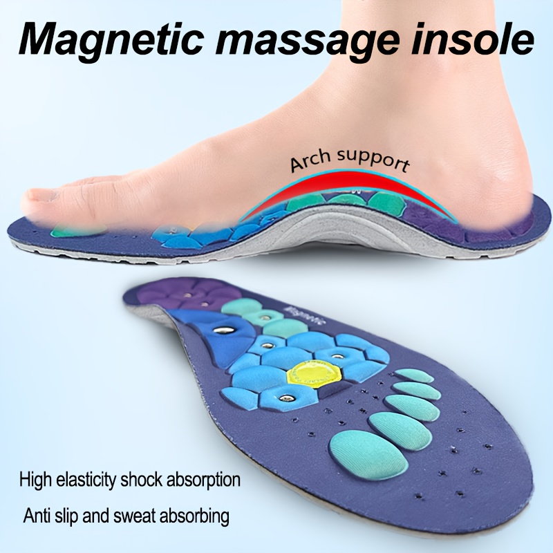 

1 Pair Eva Foot Acupressure Massage Insoles With Arch Support - Fashionable, Shock-absorbing For Work & , Hand-washable, Design