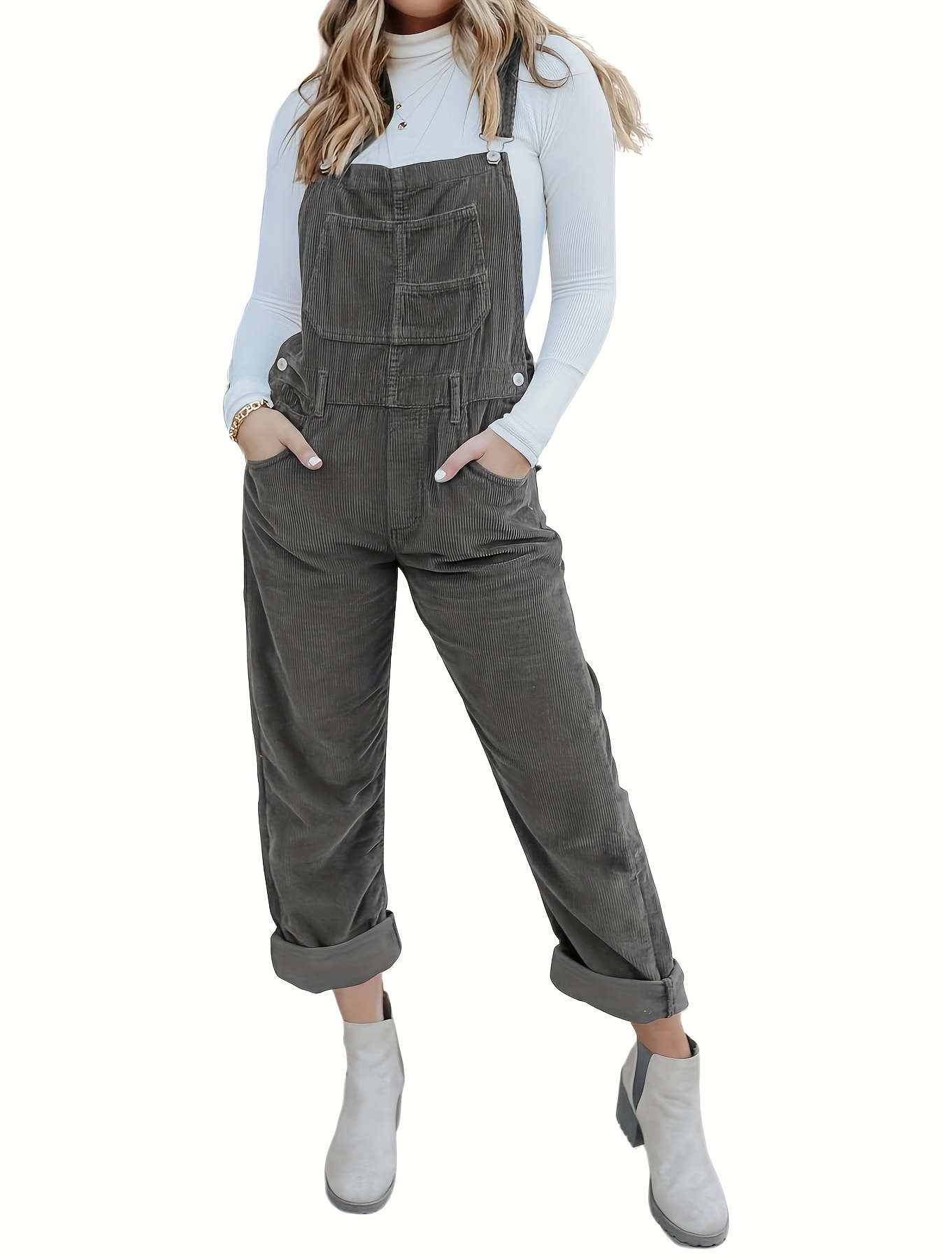 Women's Sleeveless Jumpsuit - Square Neck Wide Leg Romper With Pockets For Summer