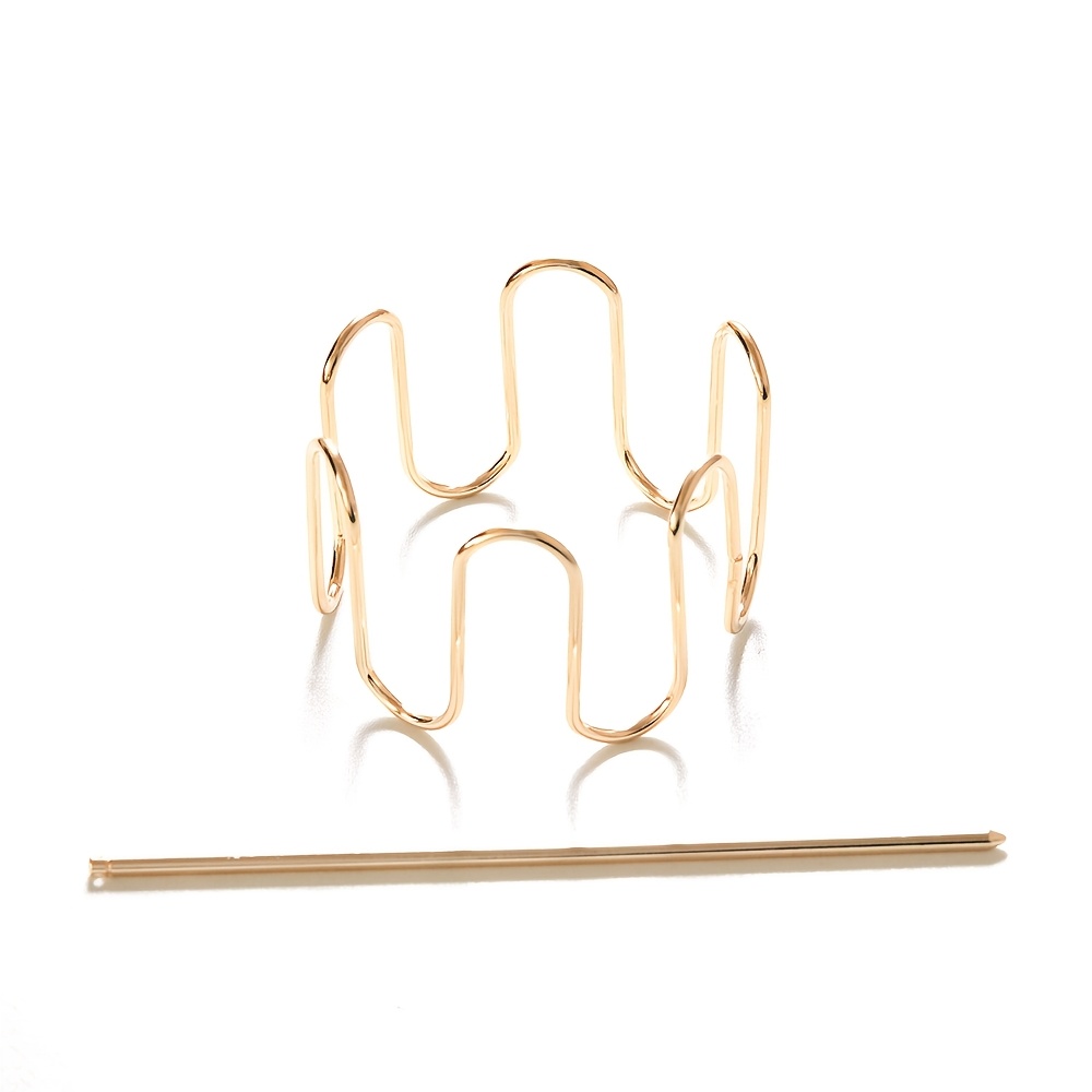 Image of 1pc Sleek Minimalist Curve Line Hairpin, Stylish & High-end Hair Accessory For Fashion- Looks, Perfect For Daily Wear, Parties, Weddings, Ideal Gift For Women, Trendy Headpiece To Your Style