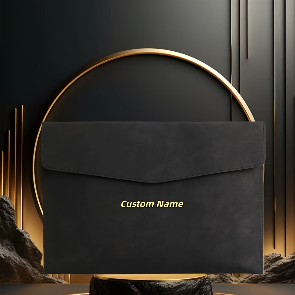 TEMU Borsa documenti elegante e multifunzionale con personalizzabile, antipiega, scomparti multipli, adatta per contratti e fatture A4, portatile,
