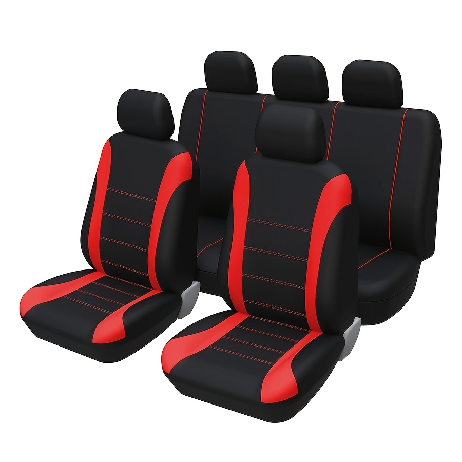 TEMU 5 Seats Full Surround Car Seat Covers Breathable Wear Resistant Dustproof Auto Seat Cushions All Season Universal Seat Protectors Fit Most