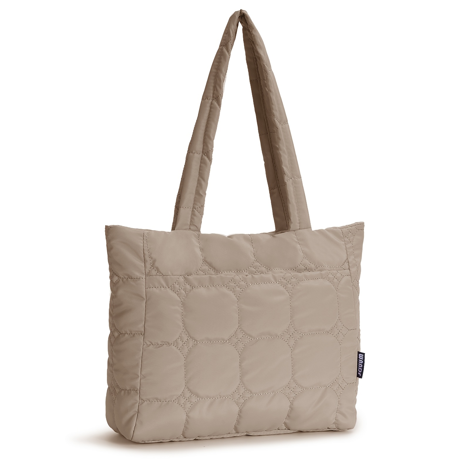 Image of Women's Quilted Puffer Tote - Soft, Lightweight Handbag Featuring Storage, Pockets, Magnetic Clasp, And Comfortable Handles - Ideal For Daily Use, Travel, And Shopping