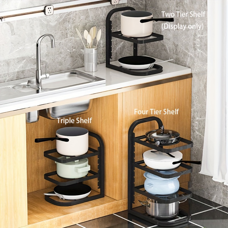 

Storage Rack, Pot Rack, Special Pots And Pans Storage, Kitchen Shelves, Shelves, Under The Sink Multi-tier Household Cabinet, Internal Layering