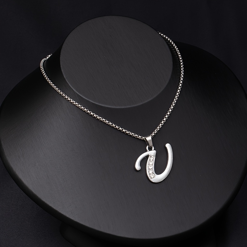 Simple Stylish Women's 26 English Letters Titanium Steel Necklace