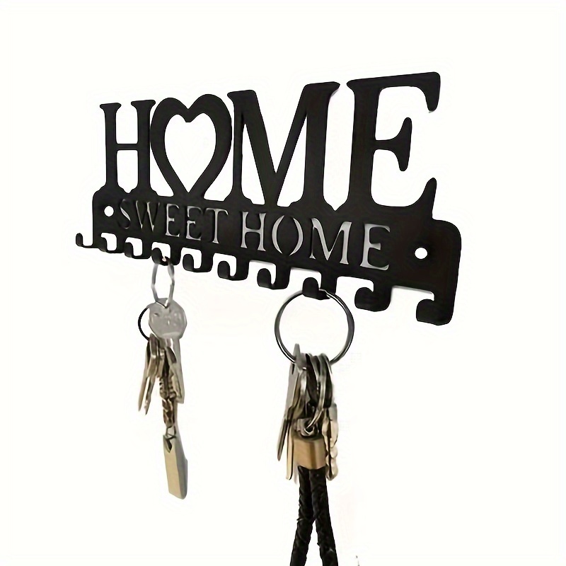 

Chic Metal 'home' Wall Hook - Easy Install, Paint-finished Key & Storage Rack For Kitchen And Home Organization