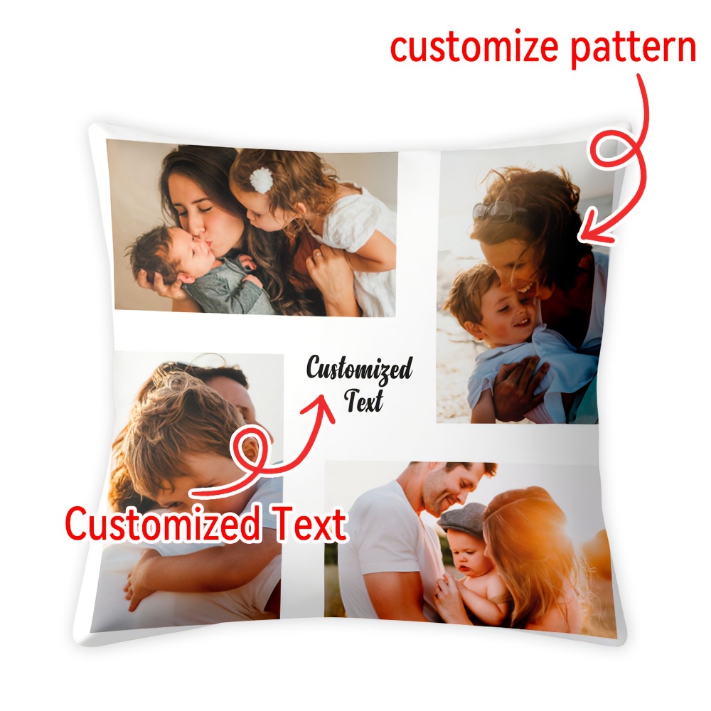 E-shop DIY personalisierter Kissenbezug mit individuellem Foto, einseitig bedruckt, individuelles Hochzeitsfoto, Haustierfoto, geeignet für ,