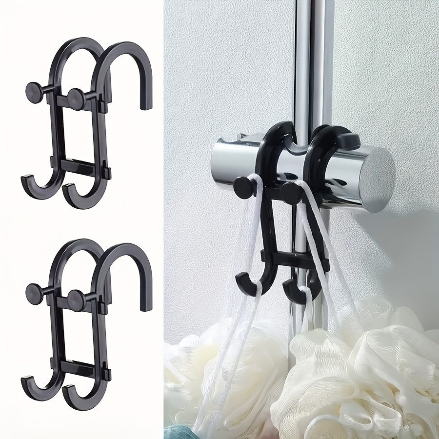 TEMU 3pcs Crochets de tringle de rideau de douche en plastique, crochets polyvalents pour serviettes de salle de bain, boules de bain, rasoirs,