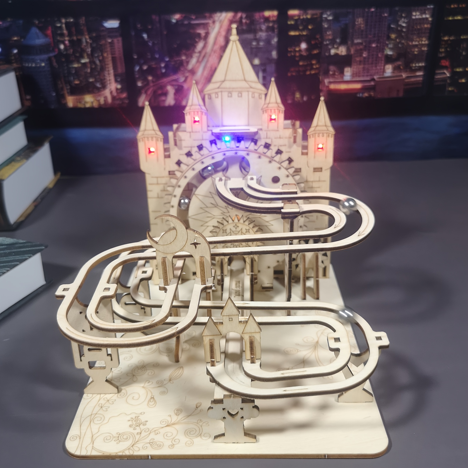 TEMU 3d Wooden Kit For With Lights - A Mechanical Building Model, Perfect As A Handmade Christmas Gift And Brain Teaser