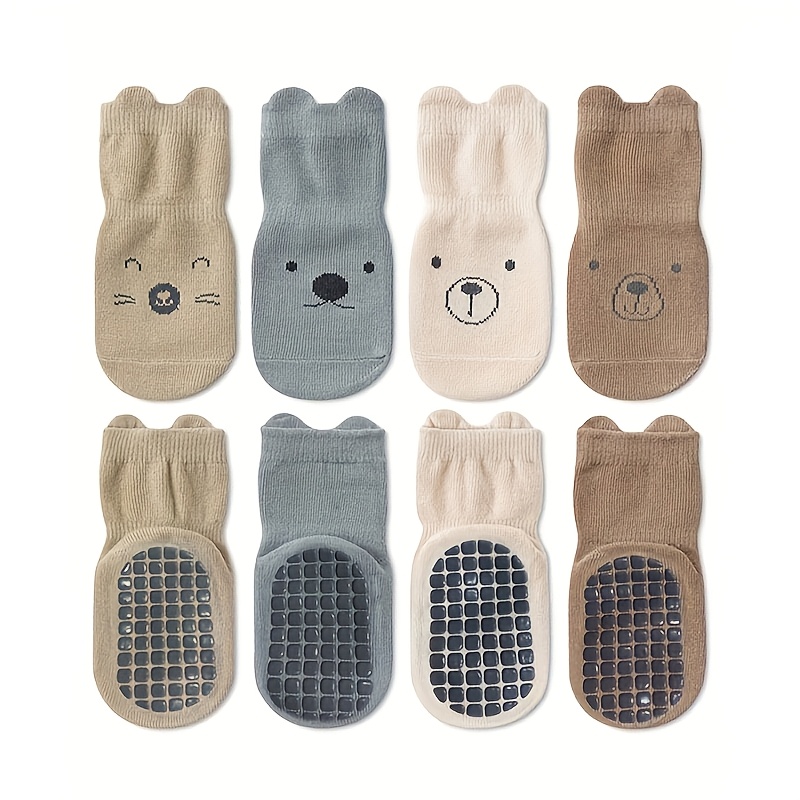 4 Pairs Comfy Breathable Non-slip Socks For Baby Toddlers