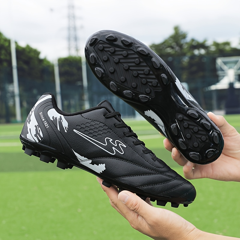 mens studded soccer cleats   anti slip sneakers solid   synthetic   weather traction suitable for training and matches professional soccer cleats artificial turf running shoes