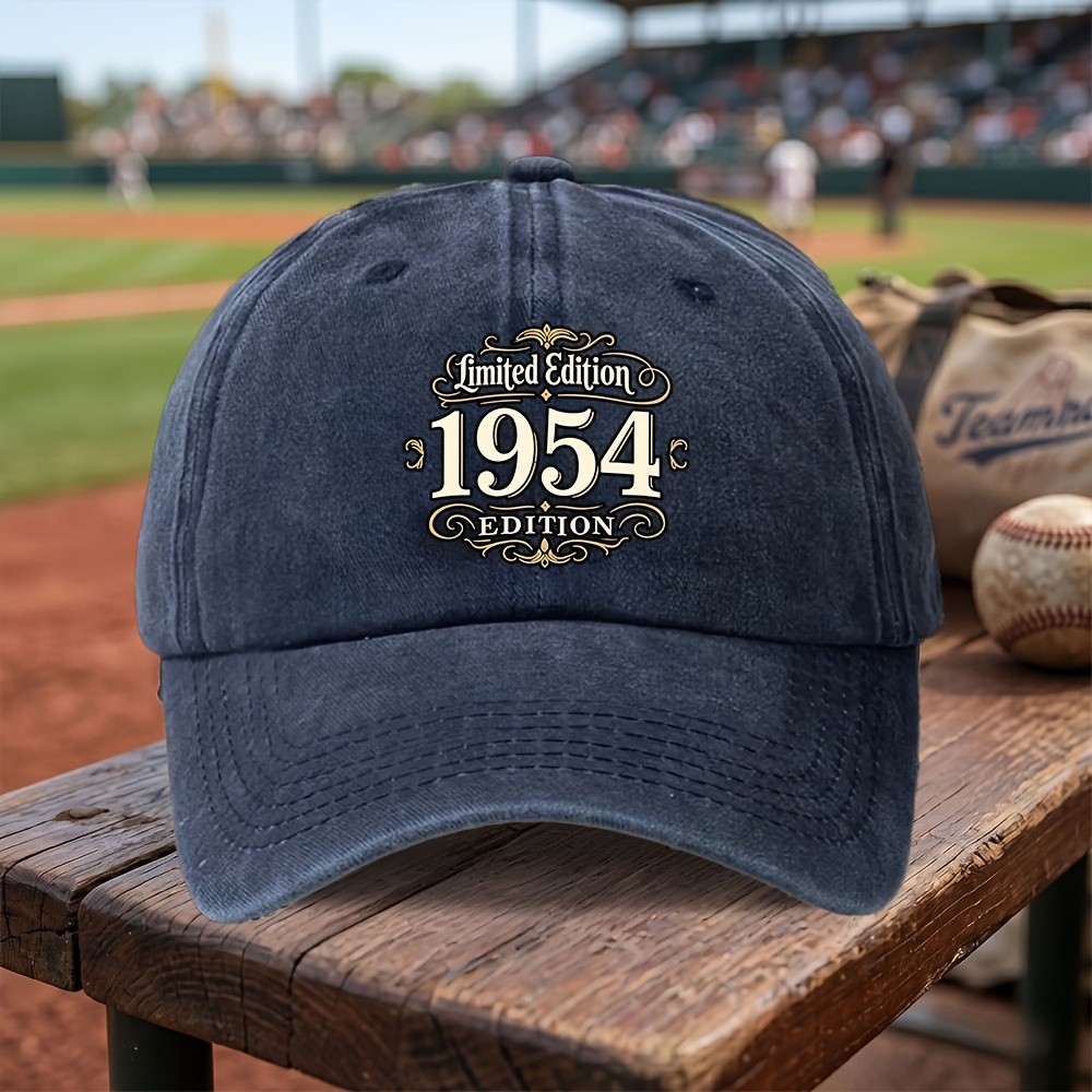TEMU Exquisite Edition 1954 Washed Baseball , Light And Breathable, Unisex For , Suitable For , Shopping, And . Worn As A Fashion Item And An Ideal