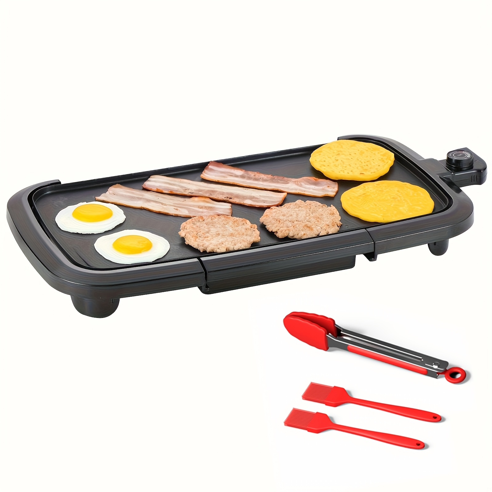 TEMU 3pcs Electric With Gift Bag, 20-inch Extra Large Scones With A Grilling Brush, Family Size Scones, Burgers, Tacos, Breakfast, Lunch, Cast Aluminum Scones, For Kitchen Use
