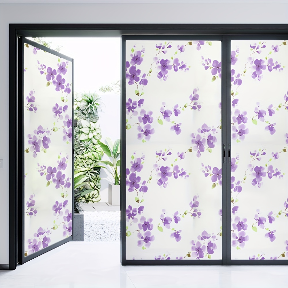   pvc window privacy film peel and stick frosted glass covering for home decoration uv blocking heat control self   for bedroom kitchen bathroom doors and windows details 4