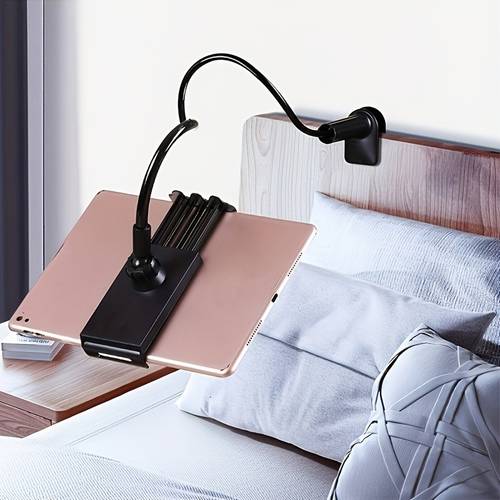 hochwertige universal 360 grad drehbare tablet-handyhalterung mit spiralbasis, produktlänge 70 cm/27,56 zoll, verstellbarer und flexibler ständer, der auf schreibtisch und bett montiert werden kann. 4- ,6 zoll handy- und tablet-universal