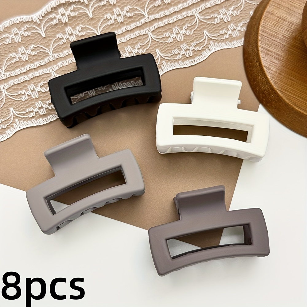 E-shop 4/8 Stück Kleine Quadratische Haarspangen Milch Kaffee Farbe Rutschfeste Mini Haarspangen für dünnes Haar Frauen Tägliche Minimalistische