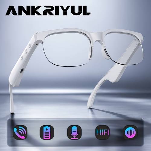 smart glasses glasses wireless glasses wireless headphones support hands free calls and music lightweight control buttons built in capacitor microphone usb charging suitable for office music
