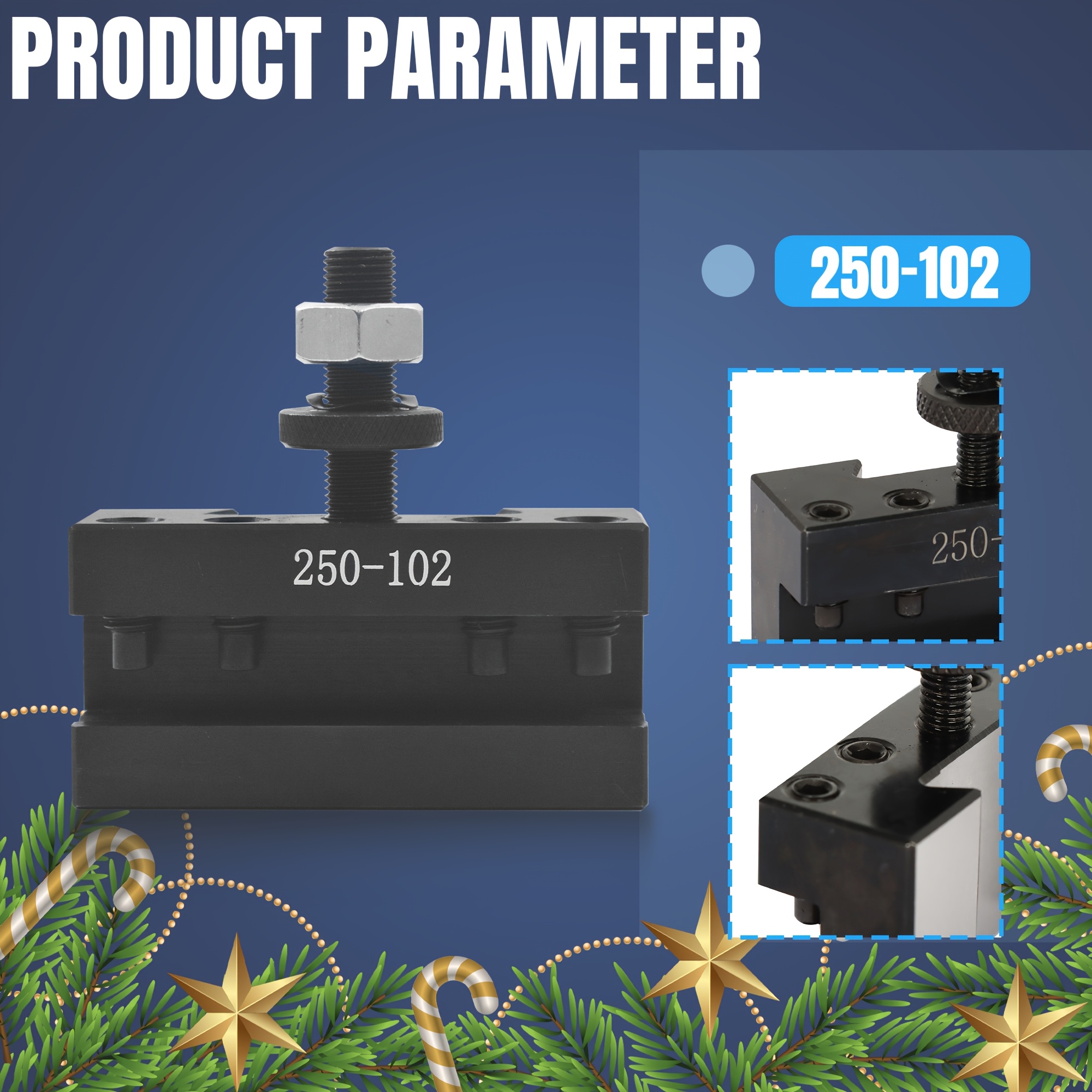 

1pc Axa 250-102 Face Turning Toolholder - Precision Boring & Turning For Lathe, Fits 1/2" To 7/16" Round Shank Tools, No Shim Needed, With Adjustable Control Knob, Wflnhb