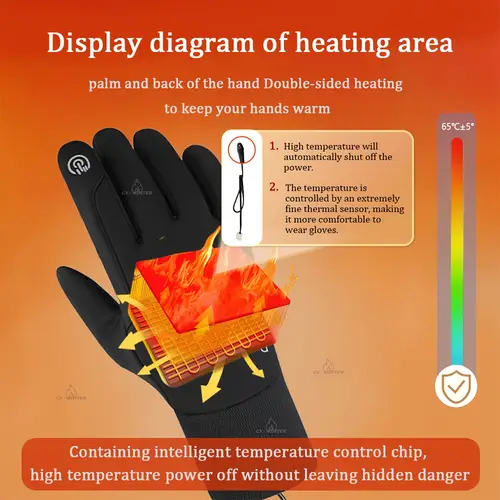 usb electric heating gloves winter warm up gloves touchscreen gloves dual sided heating intelligent temperature control for your boyfriend power supply not included please your own mobile power supply