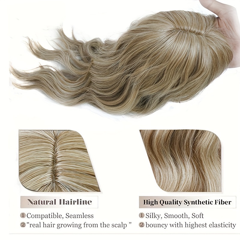 Synthetic Hair Topper Hair Piece Invisible Seamless Loose Temu