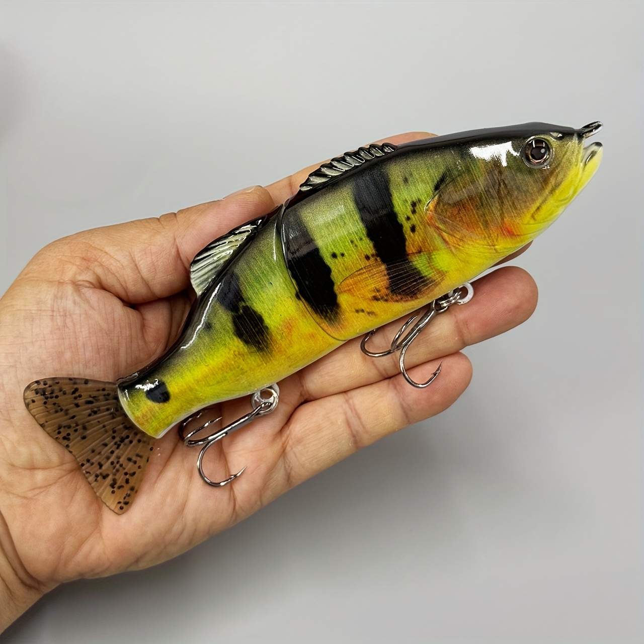 Image of 2025 New 17cm 86.5g Two- Soft-tailed Jointed Sinking Wobbler Lure - Lifelike Swimbait For Bass, Peacock Bass, Pike - Multi-jointed Lure With Sinking Action & Vibrant Colors