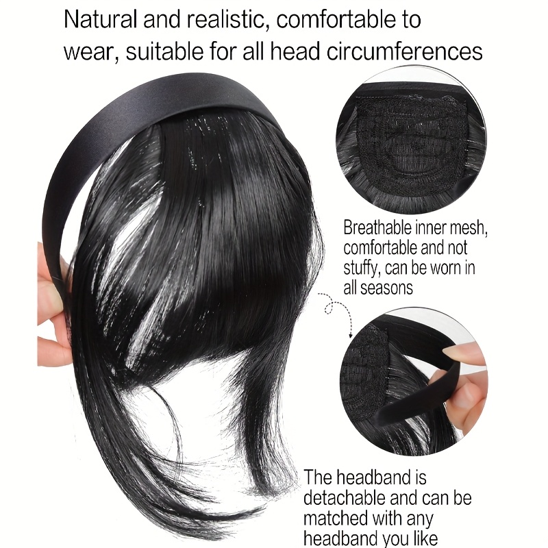 all inclusive cloth headband bangs one forehead curtain covering white hair broken   replenishing wig piece Product details 0