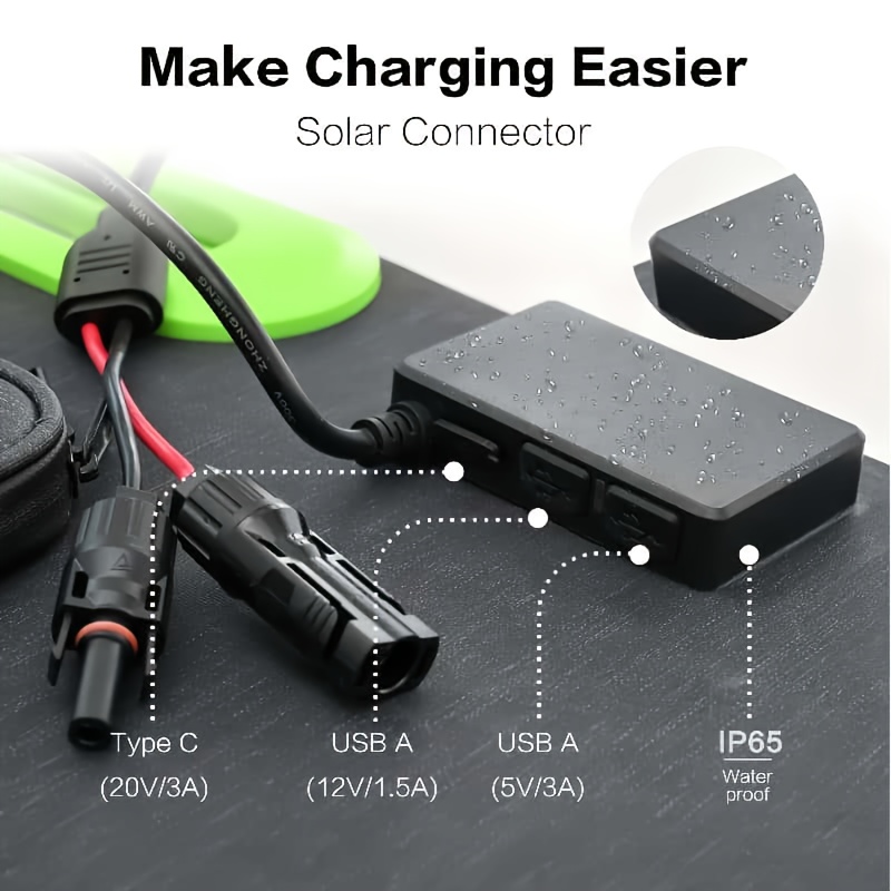 portable solar panel, portable power station foldable solar panel, built-in charging controller, with usb/type-c/pd/qc 3.0, waterproof for outdoor camping, rv travel Product details 1