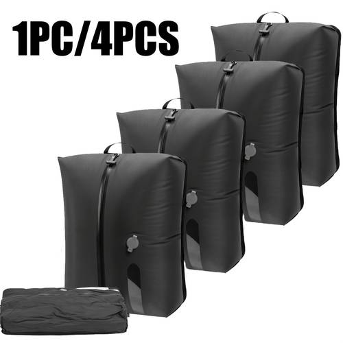 travel compression bag 1 4pcs reusable vacuum storage bags with zipper for space saving luggage organization