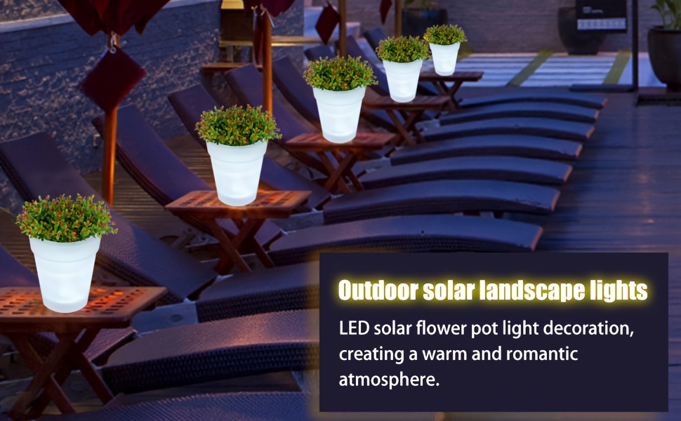 1/2 bucăți de lumini solare pentru ghivece, ghiveci de plastic alb cu 4 lumini led, pot fi plasate în interior,   ar fi masa de dining, dormitor, sufragerie, birou, masa, fereastră, balcon, curte, grădină, gard, potrivite pentru diverse ocazii interioare și exterioare detalii 1