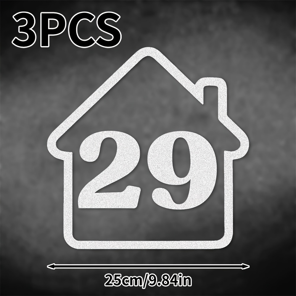 TEMU 1/3pcs Customizable House Number And Street Address Labels, Personalized House Pattern Trash Can Reflective Stickers. Suitable For Wheeled Trash