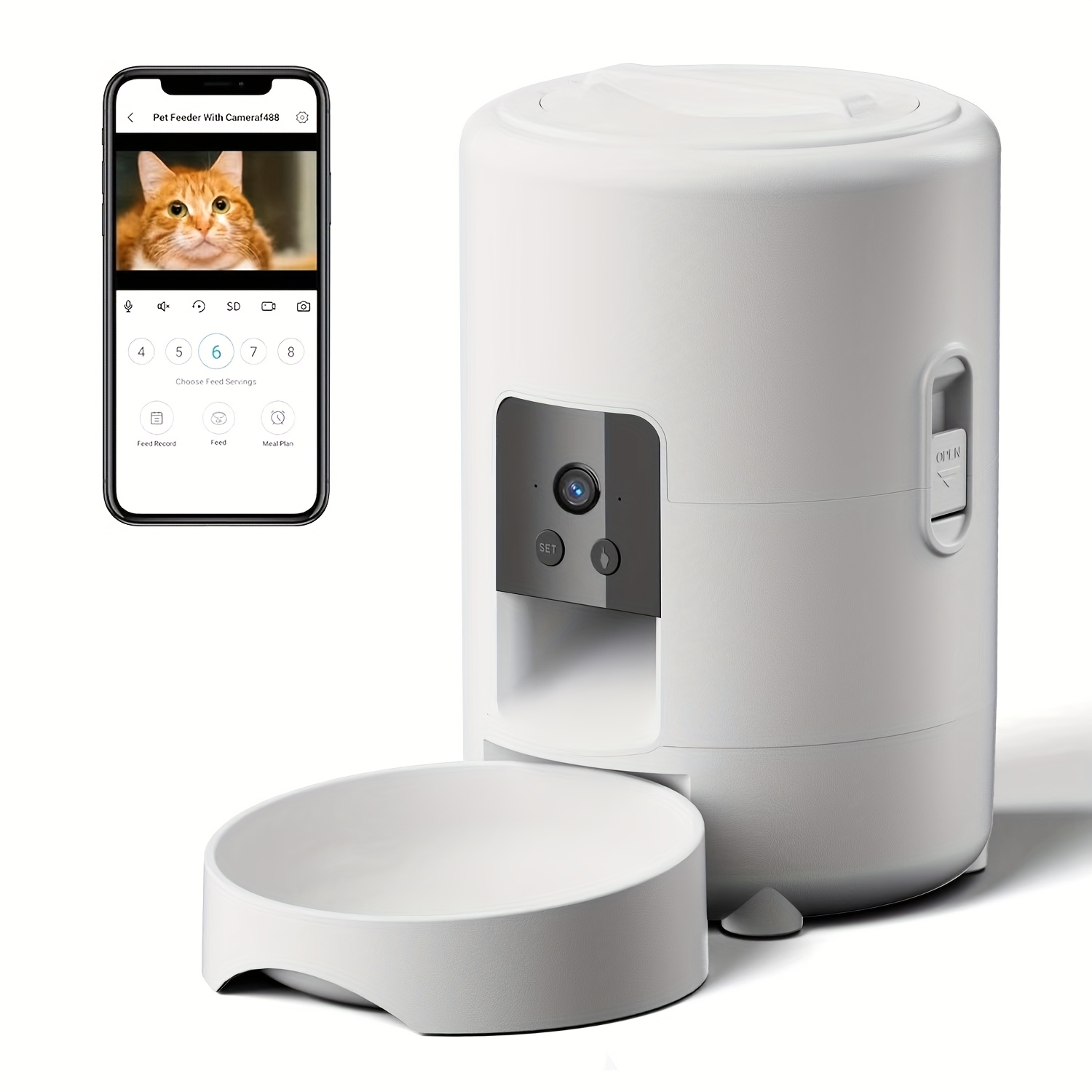2l camera   feeder automatic video cat feeder dog   machine with timed voice quantitative automatic cat food dispenser   bowl 5v 2a adapter not included