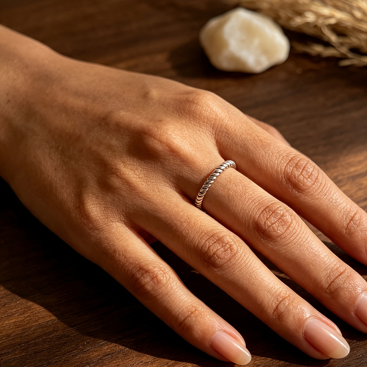 Women's Vintage Finger Wrap Thread Ring, Retro Style