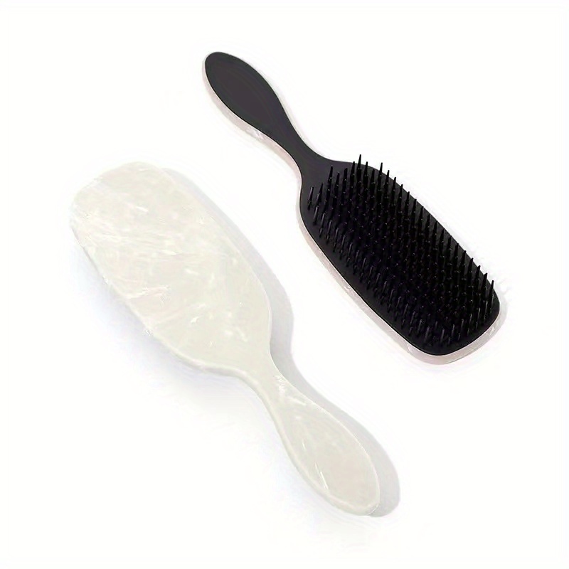 TEMU Customizable Name Ultra-sparkly Massage Comb With Marble-patterned Handle, Hair Styling Comb For Scalp Massage, Detangling, And Smoothing Hair