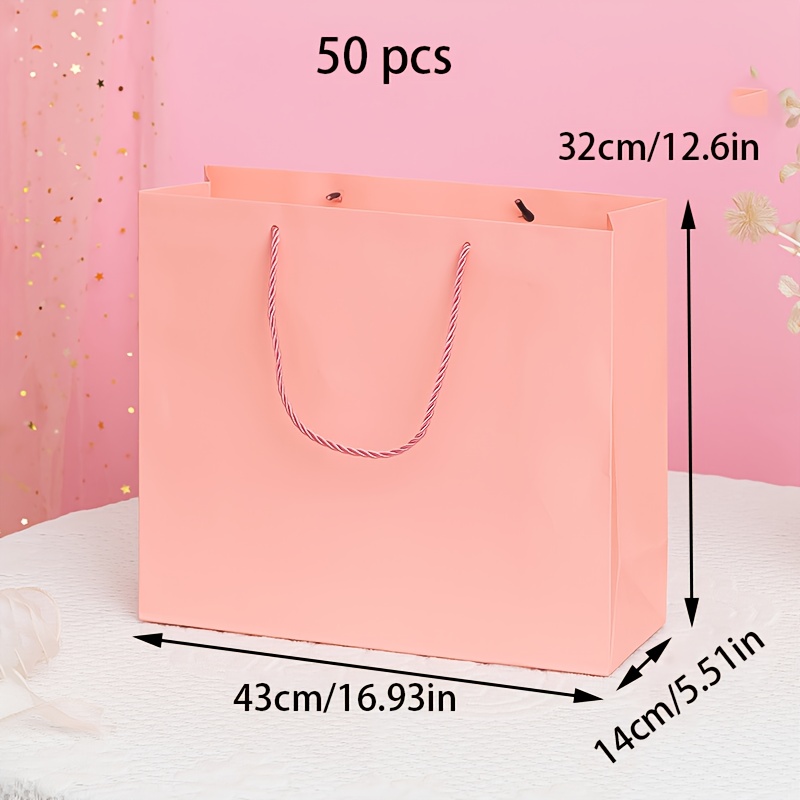 Gift for Her/Him 50pcs Pink White Cardboard Bags
