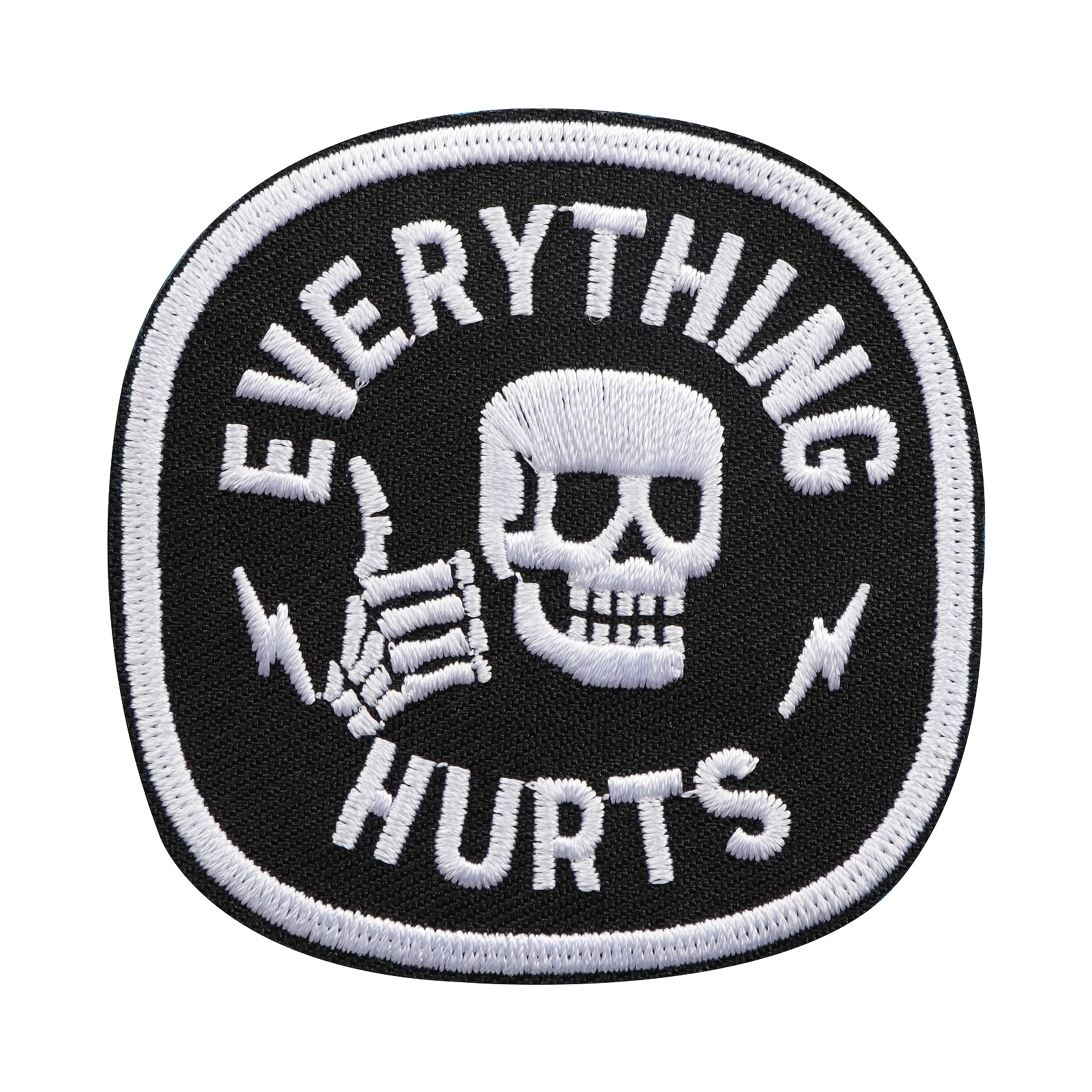 TEMU 1pc Skull Head Embroidery Patch Everything Mental Cloth Sticker Suitable For Clothing Hats Backpacks Vests Jackets