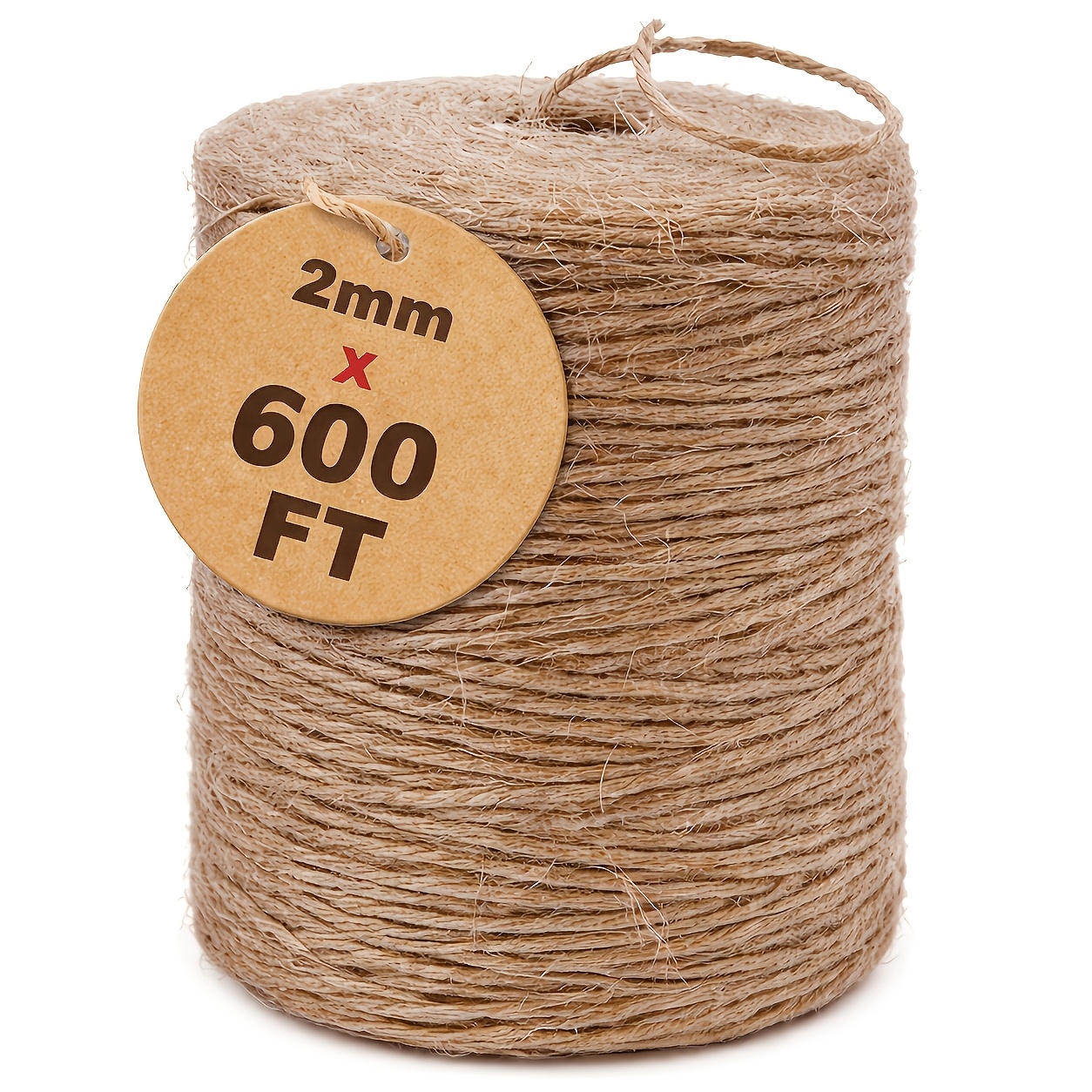 TEMU 2mm 600 Yards Natural Hemp Rope, Heavy Duty Gardening Cord, Suitable For Crafts, Gift Wrapping, Gardening, Packing, And Projects