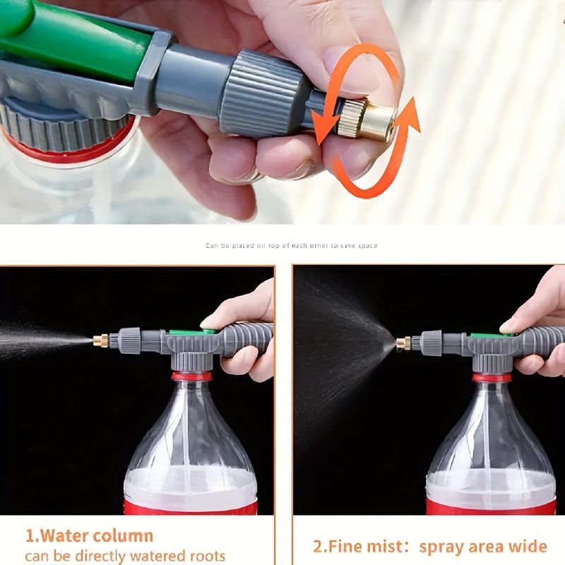 handheld high pressure air pump manual sprayer with adjustable nozzle continuous hand pump pressure sprayer for garden supplies no electricity or battery needed plastic material with multiple components included details 2